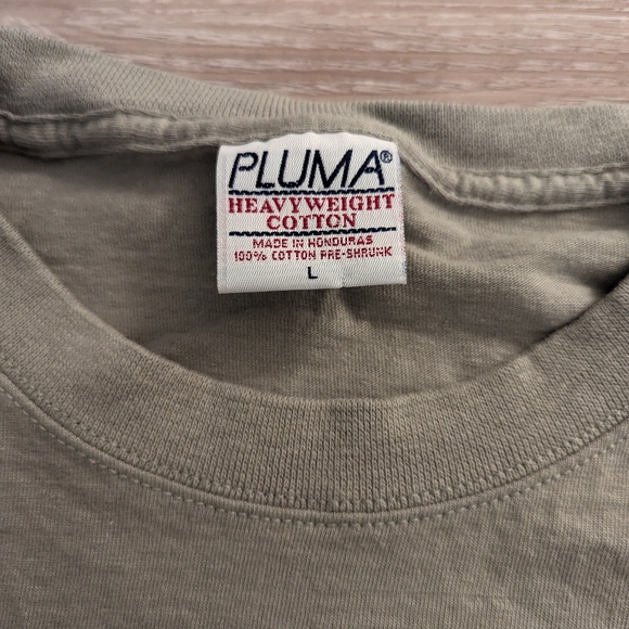 Vintage Pluma 90s basic t shirt green - Picture 2 of 3